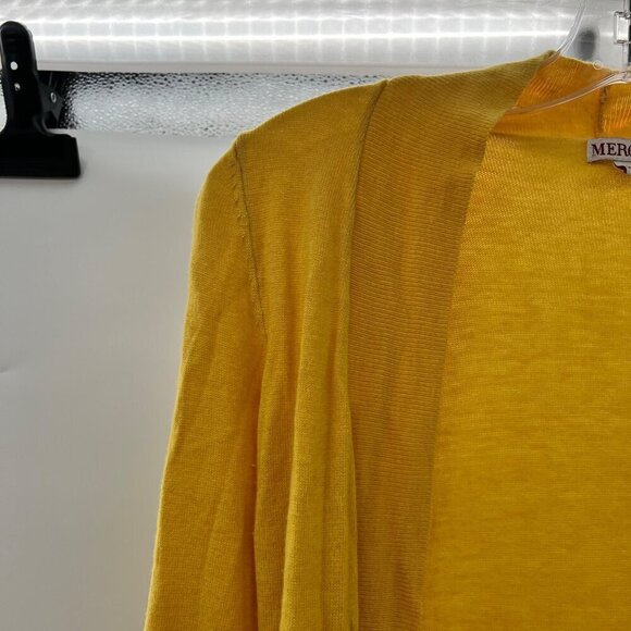 Merona Women's Open Front Long Sleeve Lightweight Cardigan Yellow Size XS - Picture 3 of 9